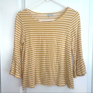 Green Envelope L.A. 3/4 Sleeve Striped Shirt - Size Small